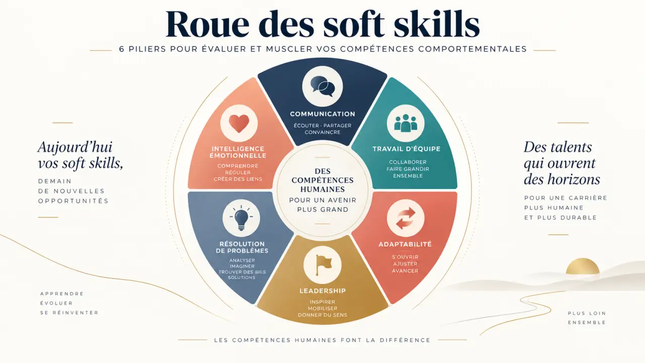 Roue des soft skills : 6 piliers pour évaluer et muscler vos compétences comportementales