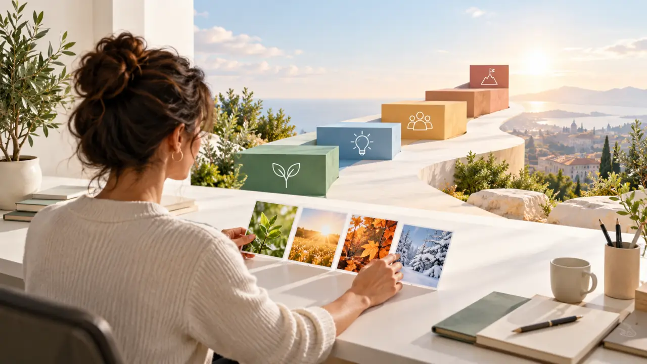 Professionnels construisant leur projet de reconversion autour d'outils de planification