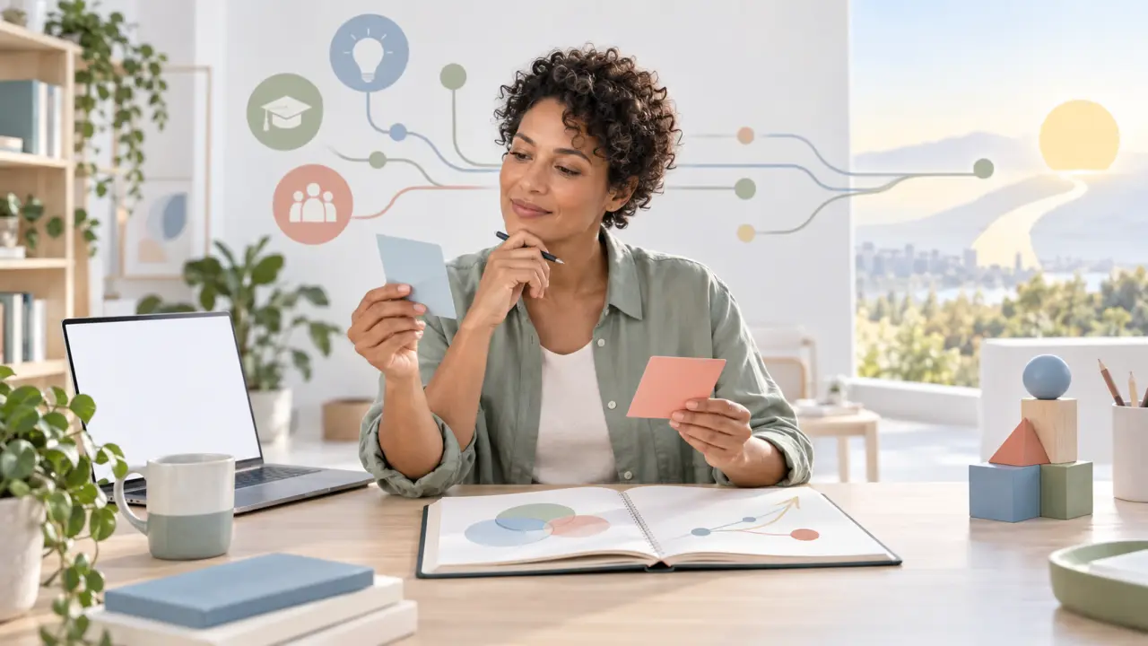 Professionnels étudiant un projet de reconversion et une évolution de carrière
