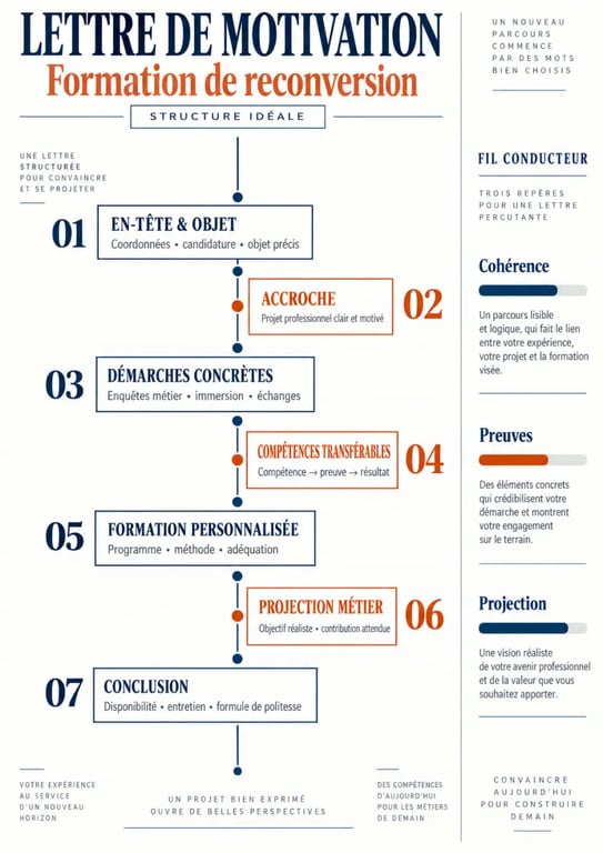 Structure d’une lettre de motivation formation reconversion en six étapes
