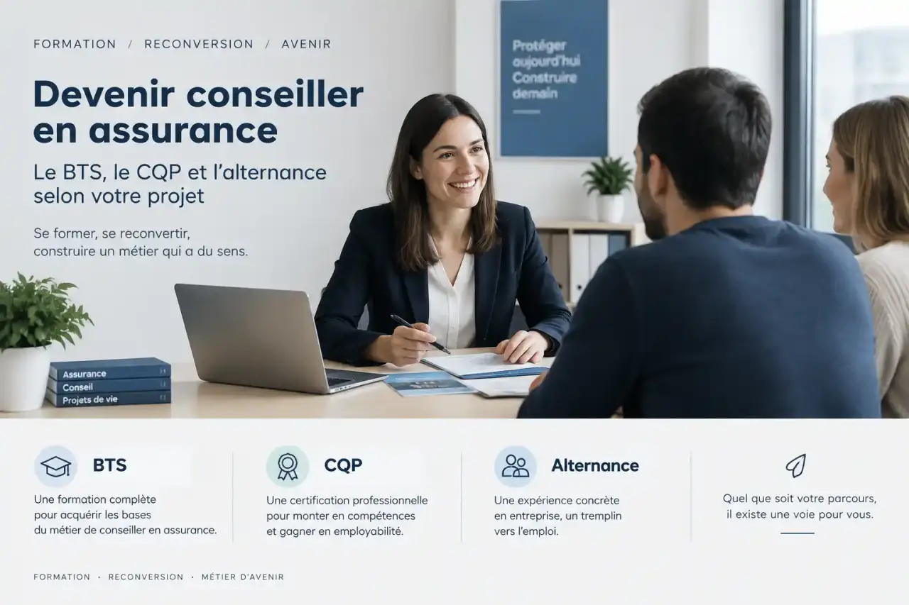 Devenir conseiller en assurance : le BTS, le CQP et l’alternance selon votre projet